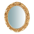 Espejo decorativo ovalado estilo barroco, marco dorado tallado, para pared