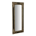 Espejo decorativo alto rectangular estilo clásico, marco tallado bronce envejecido, para pared