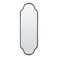 Espejo decorativo alargado con doble arco, marco metálico gris, para pared