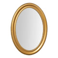 Espejo decorativo ovalado clásico, marco dorado ancho con detalle de cuentas, para pared